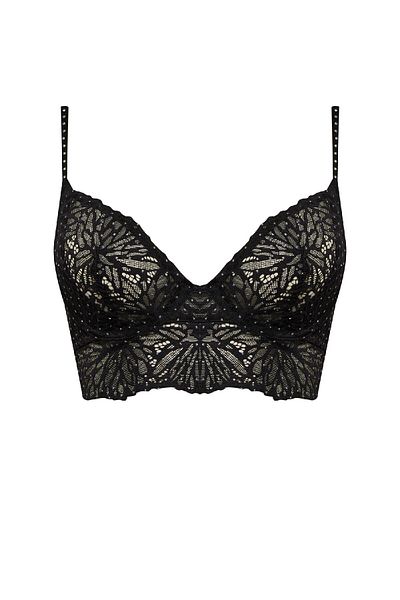 DeFacto Fall in Love Christmas Themed Black Bra with Lace String D6440Ax24Wn