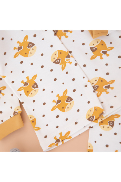 babyist Bebek Zürafa Düğmeli Pijama Takımı