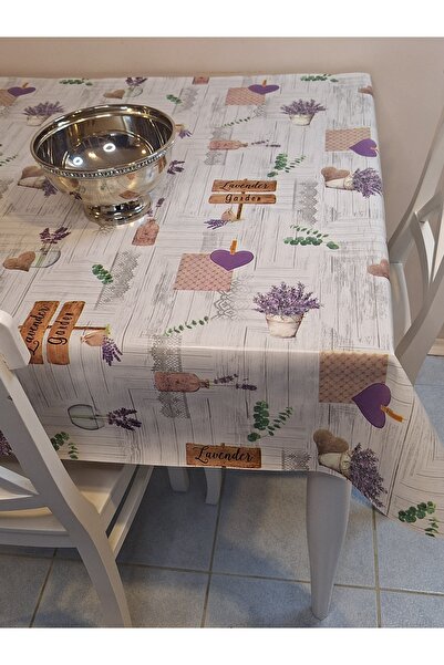 Başak Ev Tekstili Fiber Pvc Oilcloth - Patterned Erasable Tablecloth (Grey)