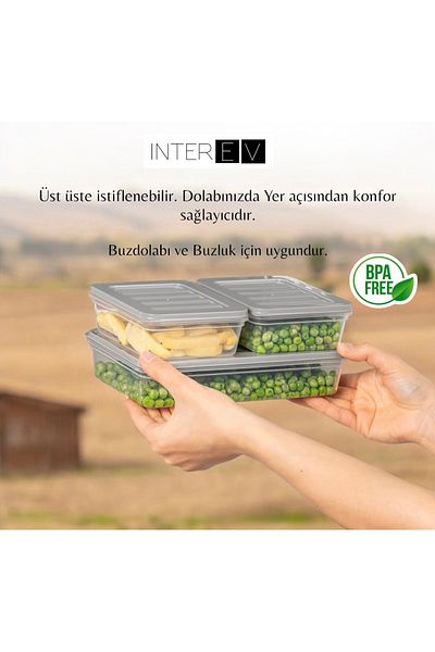 INTEREV Set of 14 Refrigerator Organizer Icebox and Microwave Storage Container