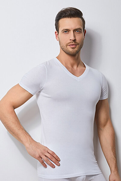 Svm Erkek 2'li Penye Erkek V Yaka T-Shırt