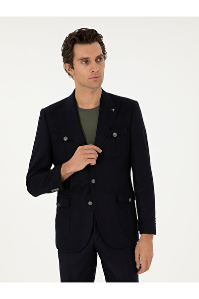 Cacharel Koyu Lacivert Slim Fit Blazer Ceket 50290826-VR100