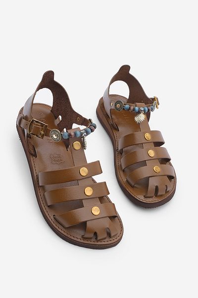 Marjin Γυναικείο αξεσουάρ από γνήσιο δέρμα Eva Sole Daily Sandals Kevas Tan