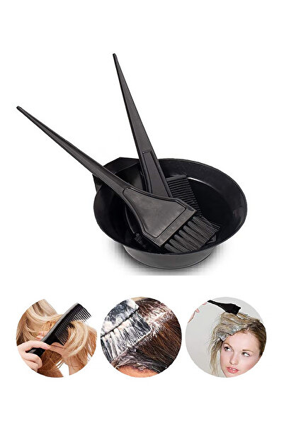 Soillium Easy and Practical 3 Piece Set - Hair Coloring, Crepe Comb and Riding Brush Hair Salon Equipment