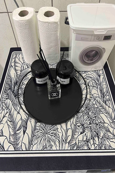 Else Dekor Drying Rack Washing Machine Cover Protection Mat Liquid Proof Non-Slip Washable