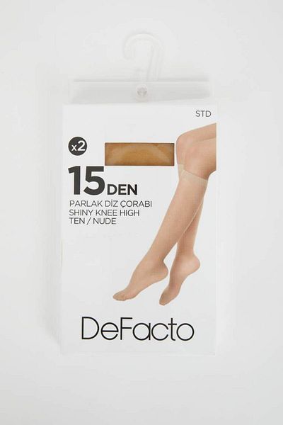 DeFacto Нов комплект от 2 дамски чорапи до коляното Den Fit Season 15