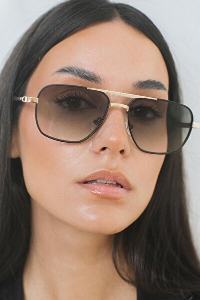 Bilge Karga Givar Gold Green Gradient Sunglasses