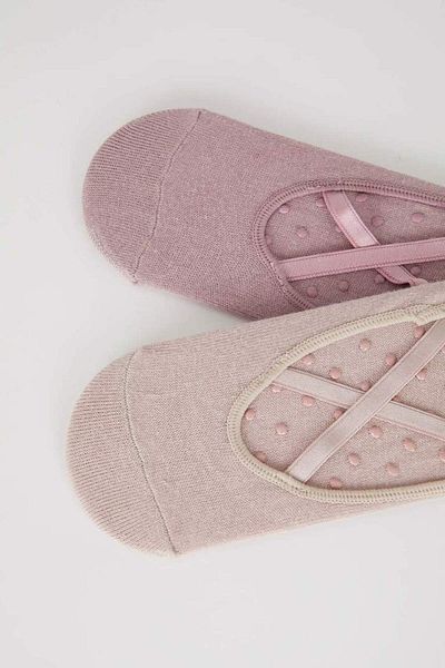DeFacto New Season Women's 2-Piece Cotton Non-Slip Sole Pilates Socks