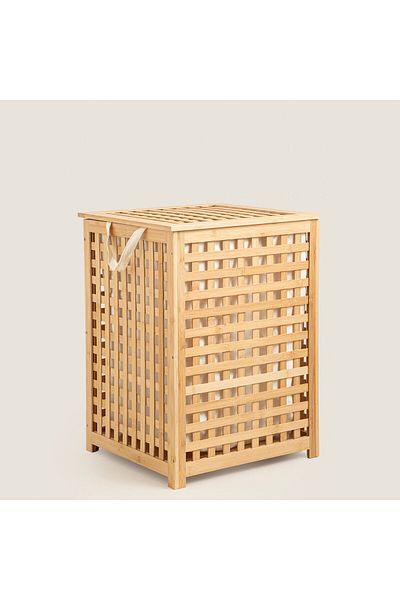 Chakra Bamboo Laundry Basket 58x40 Cm Natural