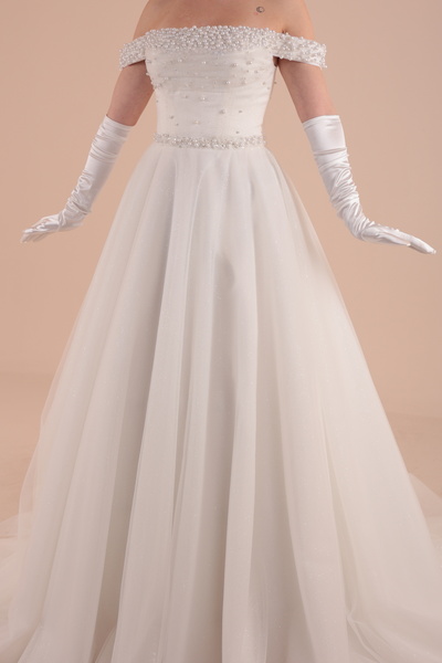 berissima bride İncili Dantel Simli Helen Gelinlik