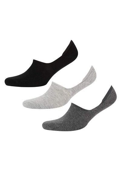 DeFacto New Season Men's 3-Piece Basic Plain Ballerina Socks