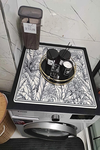 Else Dekor Drying Rack Washing Machine Cover Protection Mat Liquid Proof Non-Slip Washable