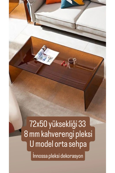 innossa pleksi dekorasyon U Model 8 Mm Kahverengi Orta Sehpa