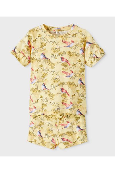Name it Bird Print T-Shirt with Bottom Set - Cream