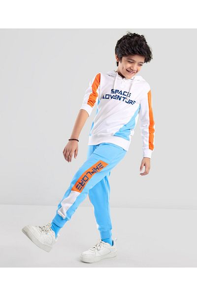 Ollington St. Ollington St. Cotton Full Sleeves Winter Wear Hoodie & Lounge Pants Set Text Print - Multicolor
