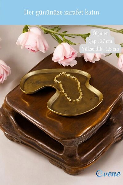 Evene 16 Model Decorative Jewelry Organizer - Makeup and Cosmetic Organizer, Gold Antique Color