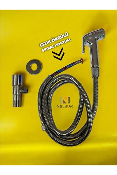 Ucuz Depo Taharetmatik Set Musluk Dahil 1,5 MT Çelik Örgülü Spiral Hortum Tah...