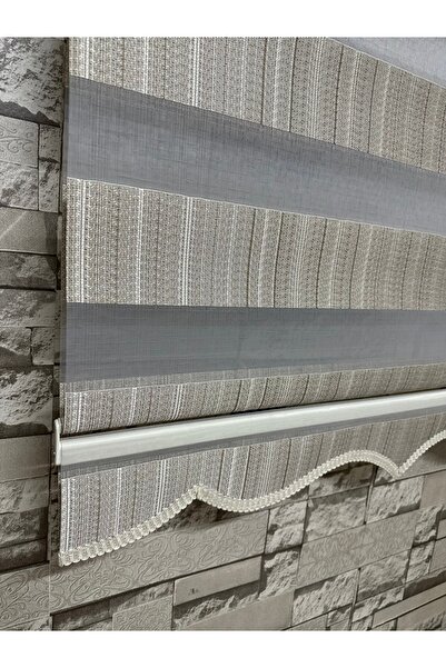 PERDECİNİZ Kahve Renk Desenli Zebra Perde Alüminyum Kasa (ETEKLİ) en xboy