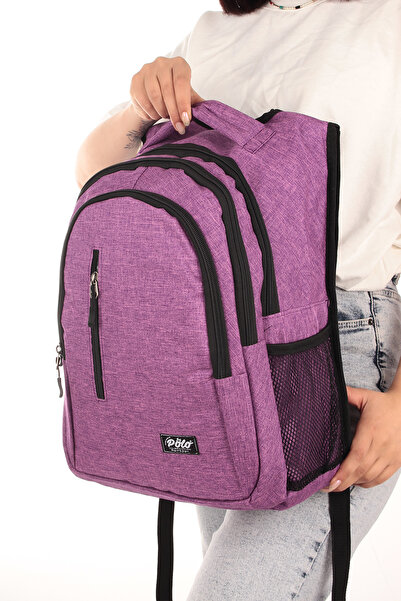 By Hakan Polo 8870 Bat Model - School Bag, Backpack, Orthopedic and Water Resistant Purple
