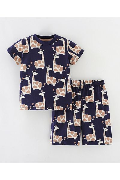 SAPS Giraffe  T-Shirt and Shorts/Co/ord Set  - Blue