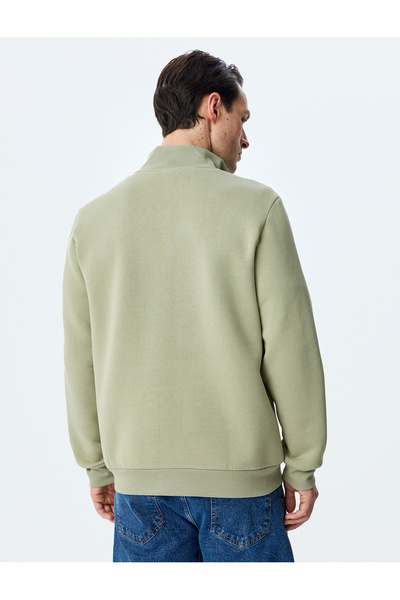 Koton Long Sleeve Cotton Blended Basic Half Zipper Sweatshirt