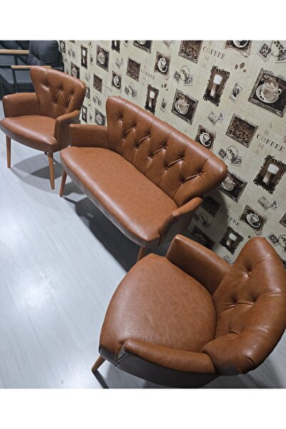 VENQM Çay seti koltuk, Deri, Taba ofis