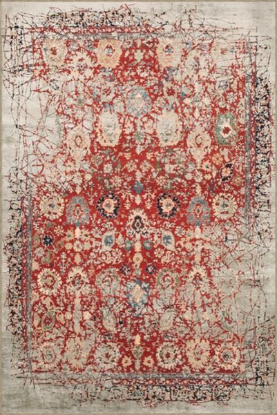 Rugs Modern Halı Κόκκινο παραδοσιακό χαλί με υφαντό με σχέδιο, με βάση και δι...