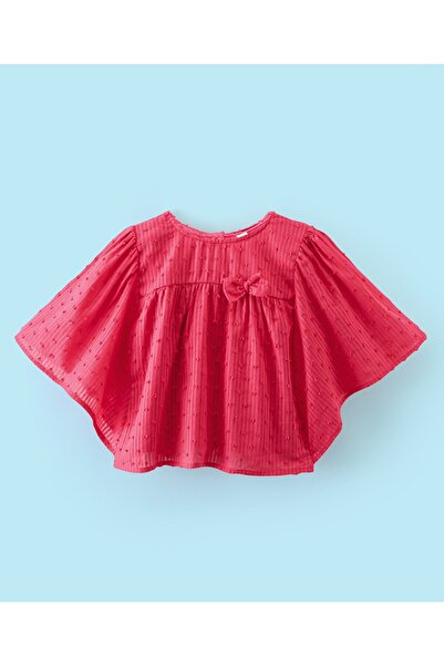 Babyhug 100% Cotton Woven Half Sleeve Top and Striped Legging Set Floral Print-Coral & White Melange