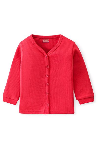 Babyhug Babyhug Front Open & Pullover Full Sleeve Thermal Vests Pack of 2 - Red