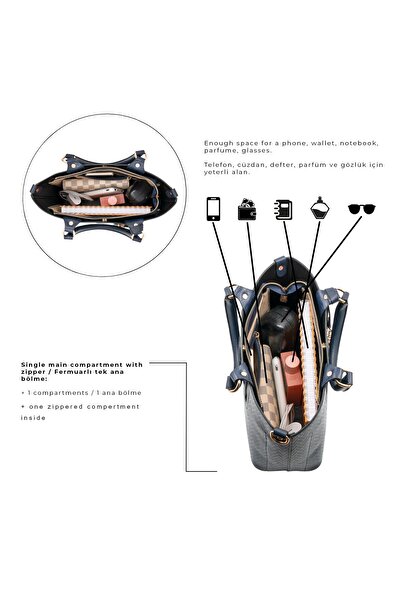 gio&mi Emma El Ve Omuz Çantası Siyah Baskılı Ee