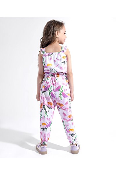 Ollington St. Ollington St. 100% Cotton Sleeveless Top & Joggers/Co/ord Set Floral Print - Multicolor
