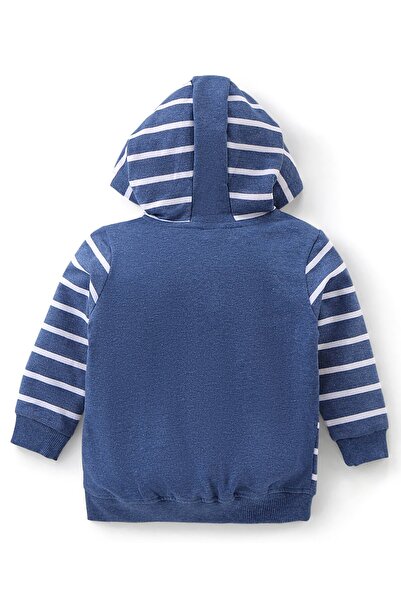 Babyhug Babyhug 100% Cotton Full Sleeves Hooded T-Shirt & Lounge Pants With Text Embroidery - Multicolor