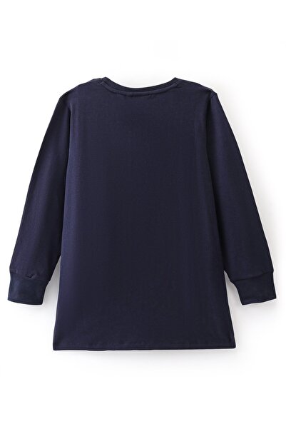 Primo Gino Primo Gino 100% Cotton Full Sleeves T-Shirt & Lounge Pant Set With Floral Print - Navy Blue & Pink