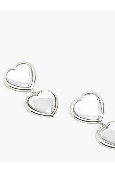 Koton Stoned Heart Earrings with Dangle - Koton X Inji