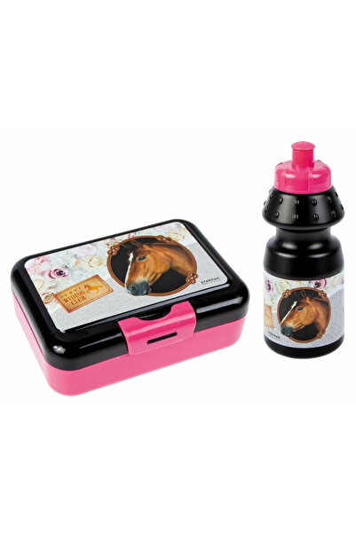 Floopy Set mic dejun pentru copii, bidon si cutie de pranz cu design cu cai