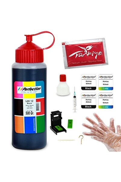 Perfection Tüm Bi?tmeyen Kartuş Yazicilara Uyumlu Mürekkep Siyah 500 Ml