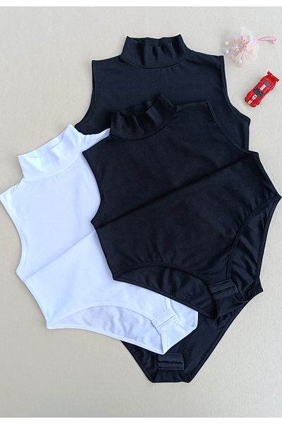 siyalife Body de atlet pentru femei, cu mâneci zero, cu gât rotic, 3 piese