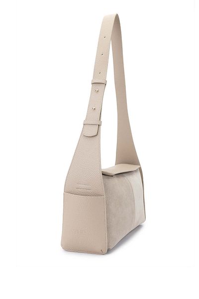 Tamer Tanca Women's Leather/Vegan Beige Suede Shoulder Bag