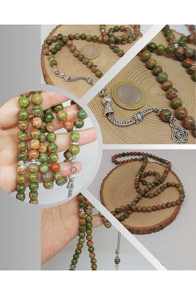 Yasamtohumu Unakit Stone 99 Ροζάριο 8mm (4356)