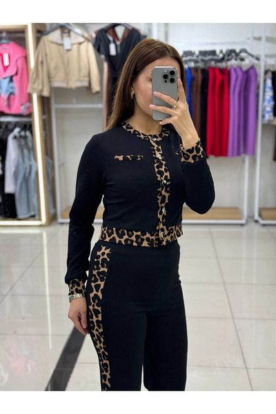 KASİDE Leopard Stripes Bottom Top Suit