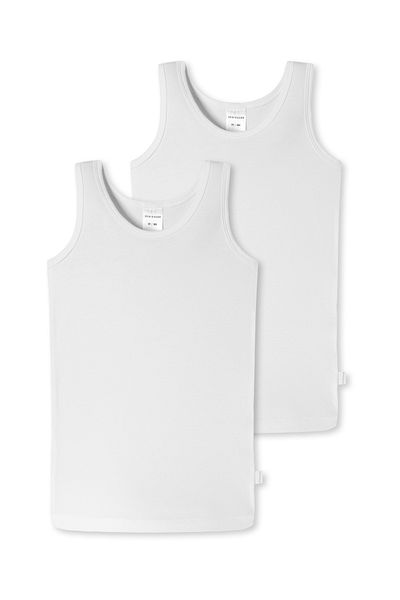 Schiesser 2er-Pack Mädchen Unterhemd – 95/5 Baumwolle Stretch, Single, 92-140
