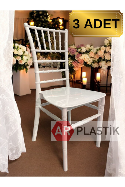 AR PLASTİK Tifany Organizasyon Sandalyesi 3 Adet *** Dügün Sandalyesi-balkon ...