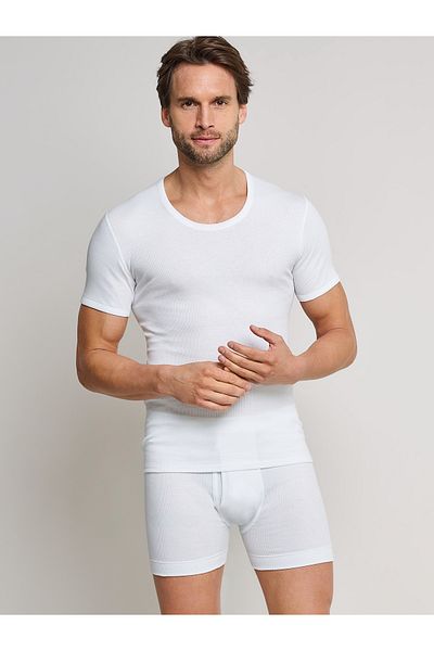 Schiesser Unterhemd Basic Doppelripp Essentials T-shirt Unterziehshirt Unterhemd Kurzarm