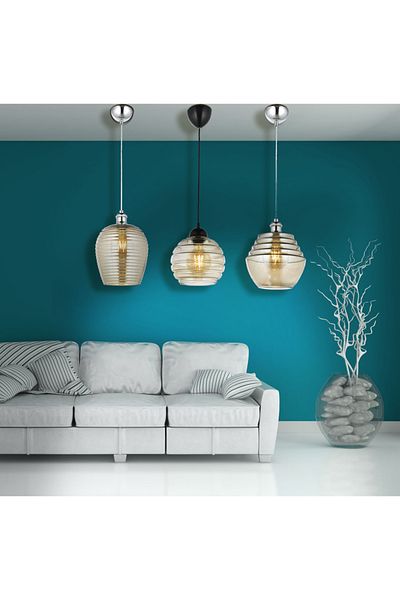 Homelux Pendul Sticlă 181, 1xe27, 25x90 Cm, Crom