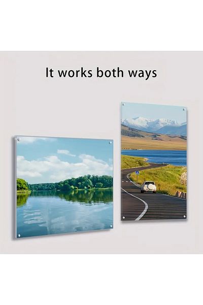 Pleksi Marketi Modern Plexi Floating Photo Frame - Magnetic and Polished Design