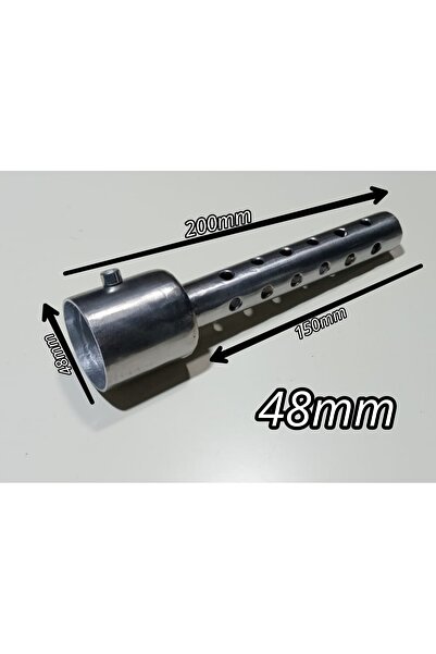 Handmade Motosiklet Egzoz Susturucusu 48mm Vidalı Silver