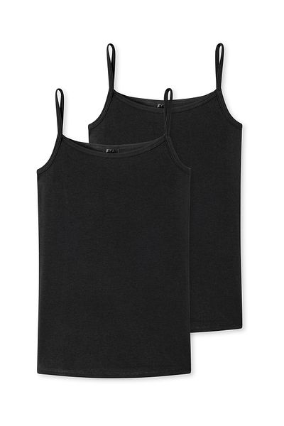Schiesser Spaghetti-Tops 2er-Pack Basic Kids Spaghetti-Top Unterhemd Unterziehtop Schmale