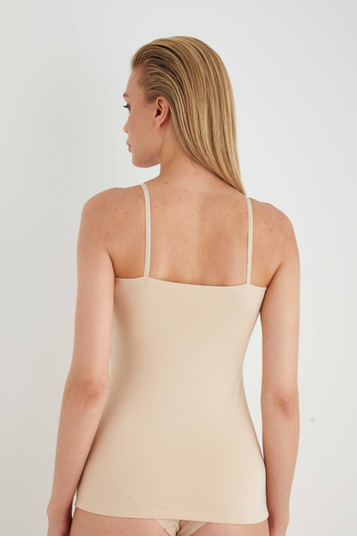 Sevim Дамски дълъг потник с презрамки от ликра от 2 части