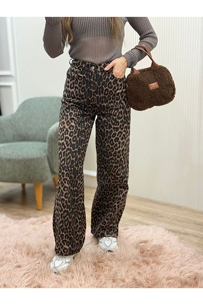 Flow Pantaloni Palozzo Leopard