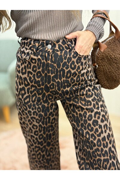 Flow Palozzo Leopar Pantolon